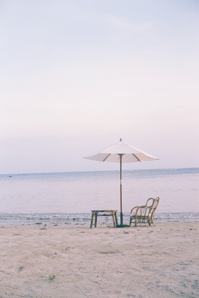 lonely umbrella on koh samui beach